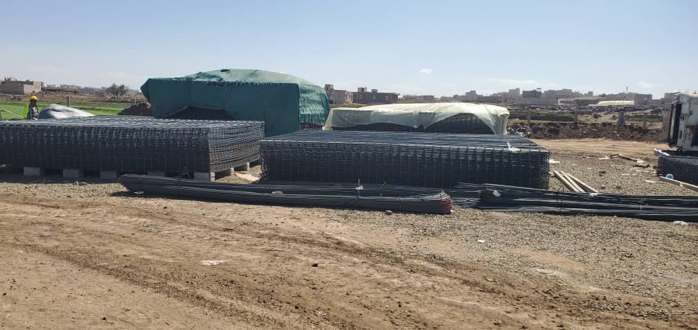 Preparing structural rebar in the stockpiling and staging yard